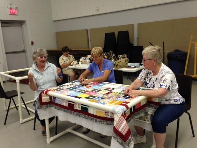 August Meeting Cutting, sewing, pressing and quilting were