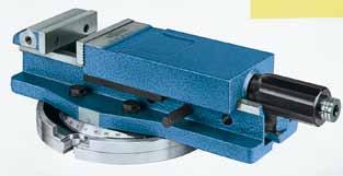 rotation plate with graduation Base equipped with longitudinal grooves for accurate fixing on the machine table Height modulation in the special version RB RH RÖHM Machine vices RB: Clamping system: