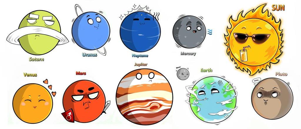 Name Solar System What are the nine planets in order from the sun? What is the centre of the solar system? What revolves around the earth? Which planet is the largest?