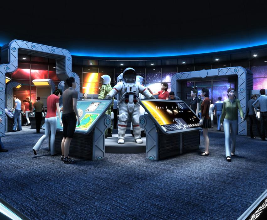 As astronauts, they journey through the exhibit,