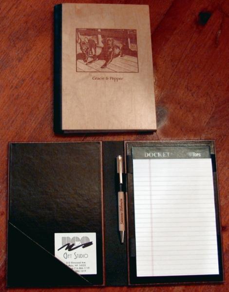 5 W) -- Custom engraved journal, available in maple (shown)and cherry.