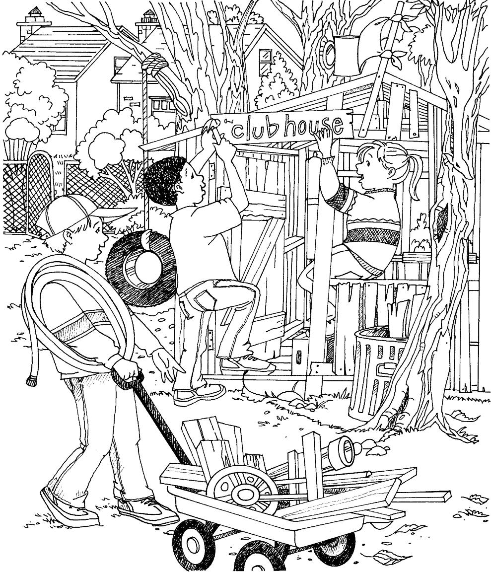 Hidden Pictures Building a Clubhouse By Linda Weller Can you find these Hidden Pictures fish shoe fishhook candle cupcake carrot pot slice of pie spoon key mug pen ring ice-cream cone In this big