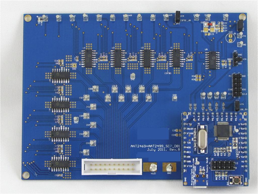 Introduction EVALUATION BOARD DATA SHEET The AAT246/AAT24 evaluation board is a hardware platform to evaluate the functions of the AAT246 and AAT24 devices.