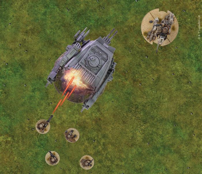 A band of Rebel Troopers slips behind the AT-ST and concentrates fire on its weaker rear hull!