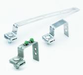AERIAL/POLELINE HARDWARE TAP BRACKET Provides a means to secure a tap to messenger strand Formed from premium-grade aluminum or galvanized steel Jaws will attach to strand ranging from 1 4" to 3 8"