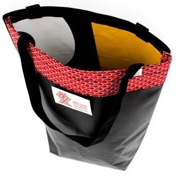 TOTE BAG (PVC15) Base of bag is 18x18 when opened. 2 x webbing shoulder straps. Dimensions : 39 (W) x 37 (H).