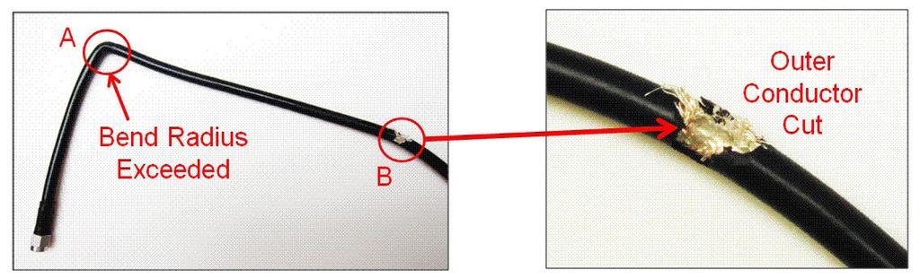 21 Keysight Techniques for Advanced Cable Testing - Application Note TDR and Time Domain Measurements of Coaxial Cable Figure 16 shows a photo of a coaxial cable with damage in two areas along the