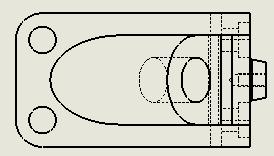 N.B. Generally speaking hidden detail is not shown is a section view since, (a) a section is already showing internal detail and (b) hatch lines and hidden detail would result in a view which is