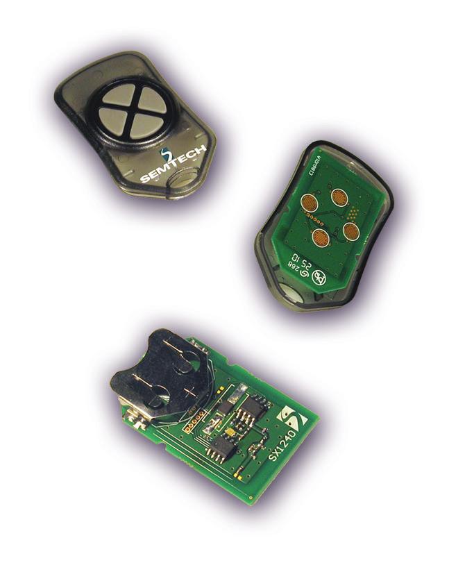 Remote Keyless Entry (RKE) Systems DASH7 Support for Active RFID Systems SX1243: Lowest Cost MCU SX1230 Peripherals Fully Programable Digital Tx Solution Cost E 2 PROM SX1230 MCU Peripherals SX1243