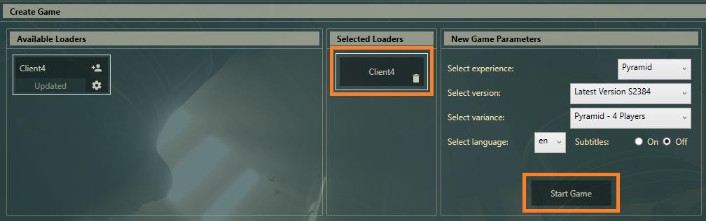 If all clients are up-to-date the game can be started directly by pressing the Start Game button.