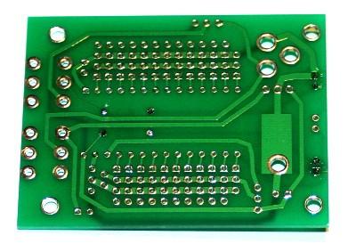 The board is oriented with the green LED on the left and the red LED on the right, which is the