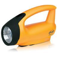 The photographs show a wind up torch Handle to wind Features: 10mm ultrabright white LED Lightweight weighing 500g