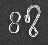 50 CLASPS & FINDINGS C90 C91 HOOK AND EYE Sterling Silver