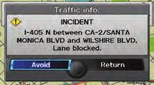 Moderate traffic Free-flow traffic Note: Traffic flow and incident icons can only be displayed