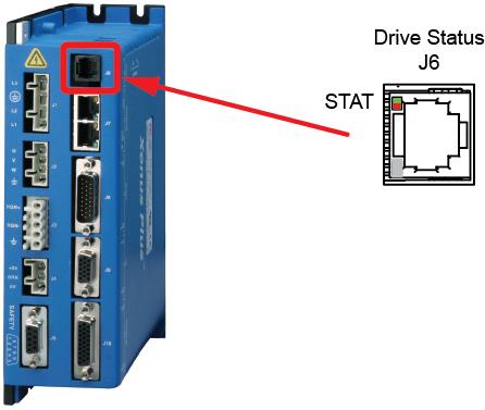 2.5.7: XPL J6 STAT: Drive Status Indicator XPL J6 STAT Indicator XPL Drive status indicator color/blink codes are described below. Color/Blink Code Meaning Not illuminated No +24 Vdc power to drive.