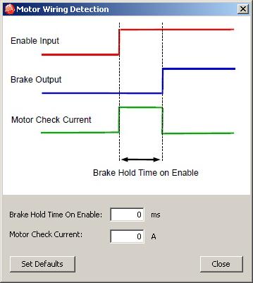 Motor Wiring Detection When a brake is in use, the drive can check for a disconnected motor.