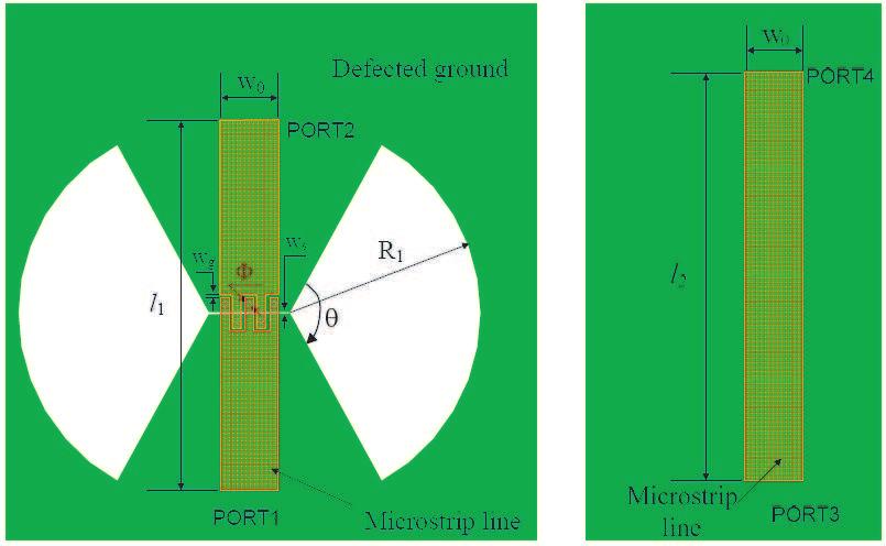 Progress In Electromagnetics Research Letters, Vol. 29, 212 169 Figure 1. Geometry of the microstrip PI and the microstrip transmission line. For substrate: h = 1 mm, ε r = 2.2. Other dimension: w = 3.