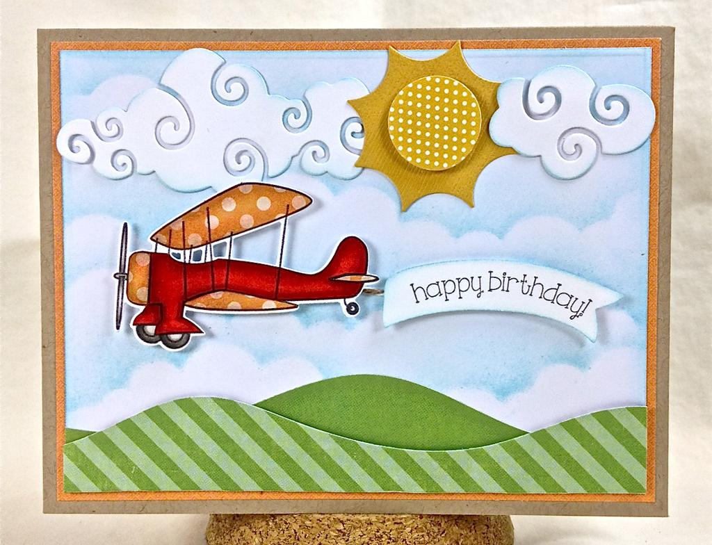 TE Stamp Plane Awesome Stamp & Die Combo Cloud Border Build a Scene - Rolling Hills Build a Scene - Swirly Clouds Build a Scene - Sunshine Plane Awesome by Shannon White Toffee Candy Corn Sugar Cube