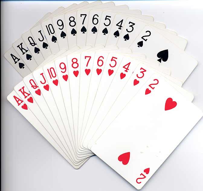 Suites: Hearts ( ), Diamonds ( ) 13 cards in