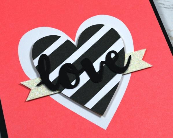 Attach with Stampin Dimsionals. Cut out love from Sunshine Wishes Thinlits.
