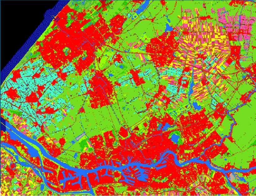 LGN5 detail The Hague - Rotterdam Global land cover classification - MODIS Land Cover Fill Value Water Evergreen Needleleaf