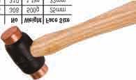 Designed for striking wood, metal, concrete or stone Common uses are drifting heavy timbers, spikes, cold chisels and rock drills Head only COPPER / RAWHIDE HAMMER Malleable iron head Fitted: One