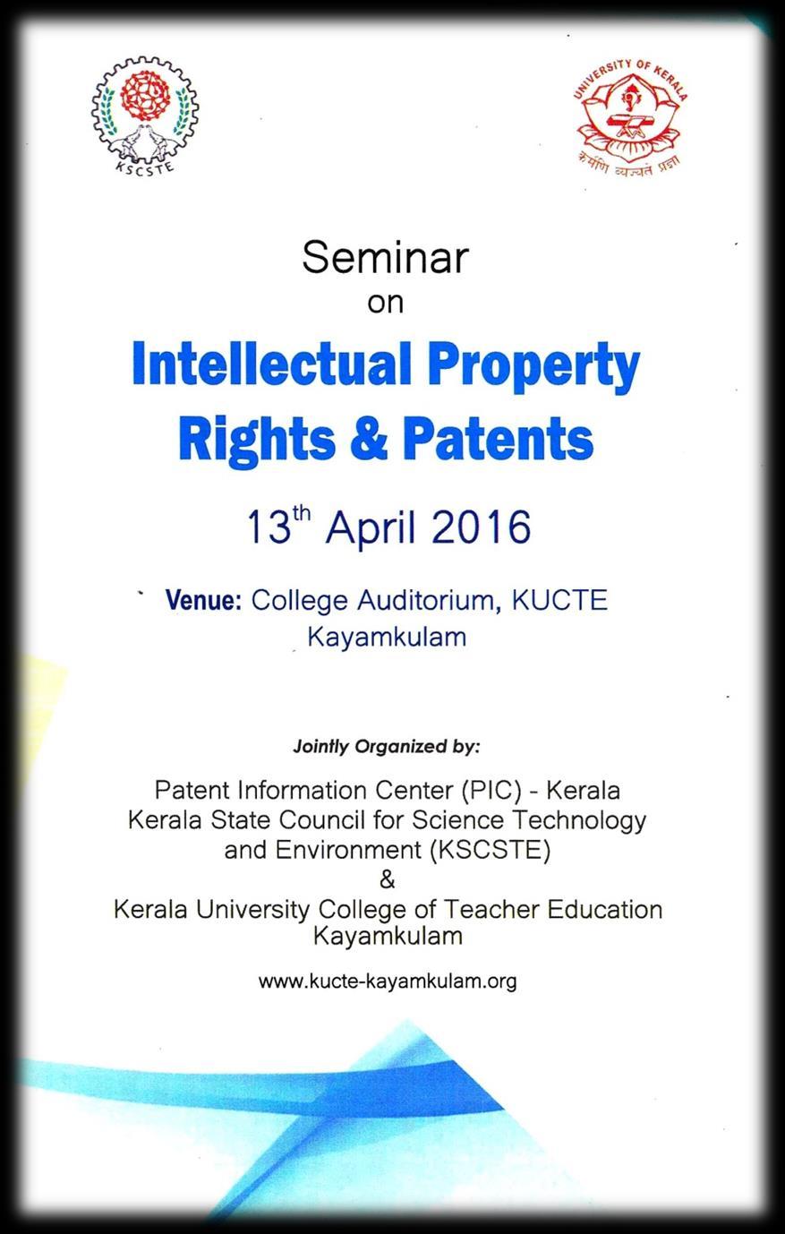SEMINAR ON INTELLECTUAL PROPERTY RIGHTS