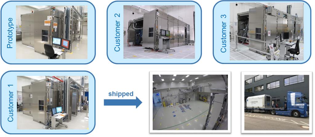 Figure 1: Images of the AIMS TM EUV tools in the ZEISS cleanroom. The prototype tool is used for customer measurement campaigns on a regular basis.