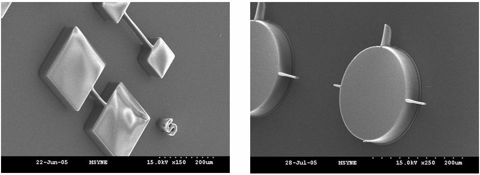 µm-wide slits and 100 100, 200 200 µm squares to fabricate free-standing micro structures by diffuser lithography. Fig.