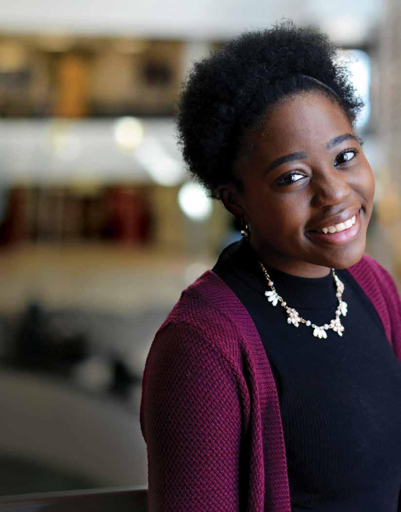 STUDENT SUPPORT A force for leadership Invest in tomorrow s leaders $50 million Driven to address ethical questions and decision-making IFEOLUWA EKUNSANMI, 20 BSB John and Jane Clark Scholarship In