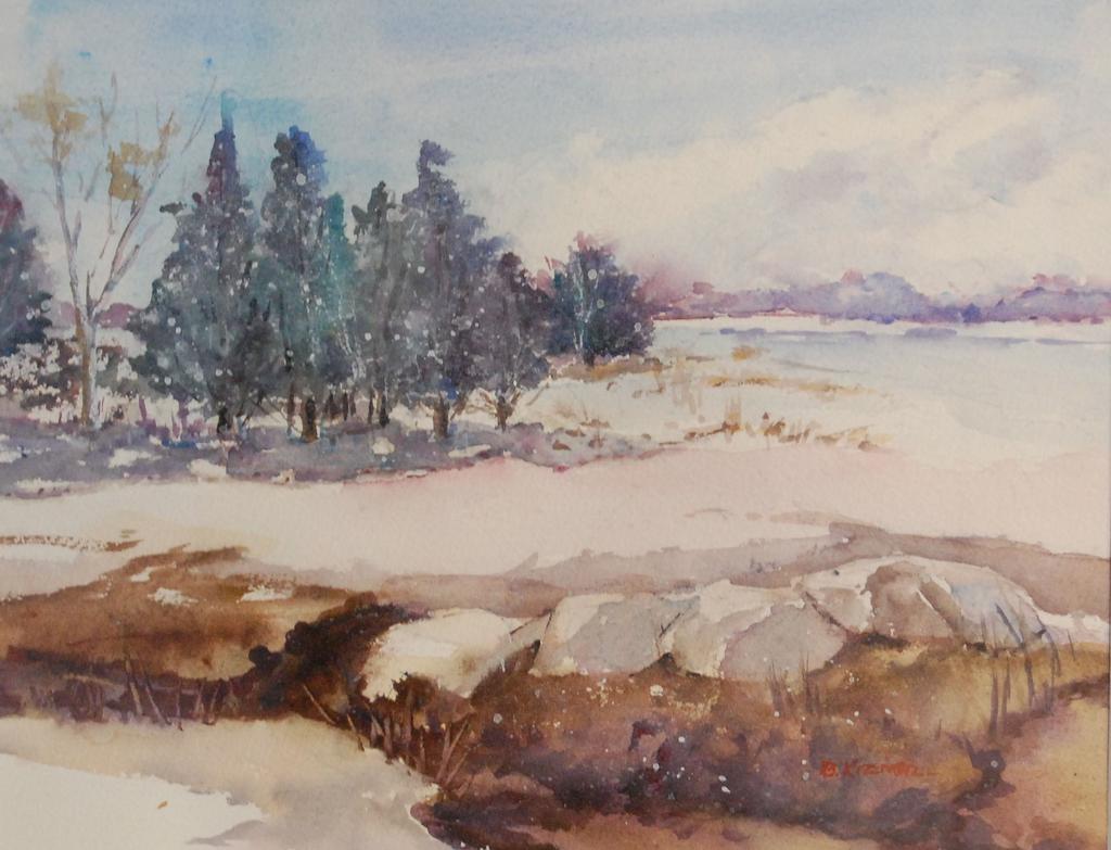 Newburyport Art Association For Work in Watercolor Barbara Kremer, Snow on