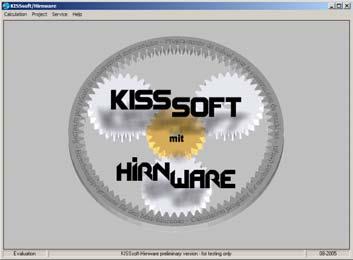 05.2006 16:45 Starting KISSsoft Starting KISSsoft After having installed and released KISSsoft as test or