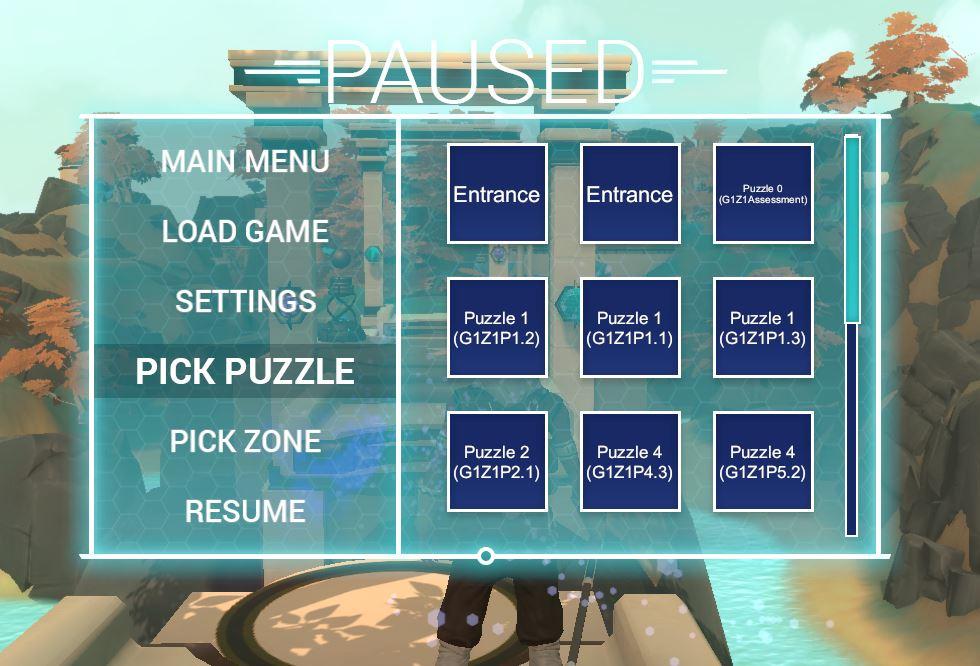 ZONE PICKER Selecting PICK ZONE from the pause menu provides direct access to one of the four main areas of Variant: Limits.