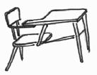 ) B Side chair without arms, with tubular steel frame Sled base.