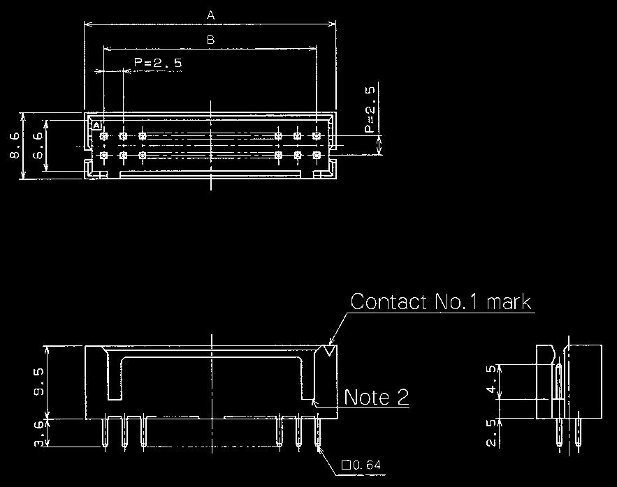 Double Row Straight Pin Header Oct.1.1 Copyright 1 HIROSE ELECTRIC CO., LTD. All Rights Reserved. +0.1 Board Through-hole Diameter : Ø1.1 +0 Tin plated DF1BZ- DP-2.DSA DF1BZ- DP-2.DSA DF1BZ- DP-2.DSA DF1BZ-DP-2.