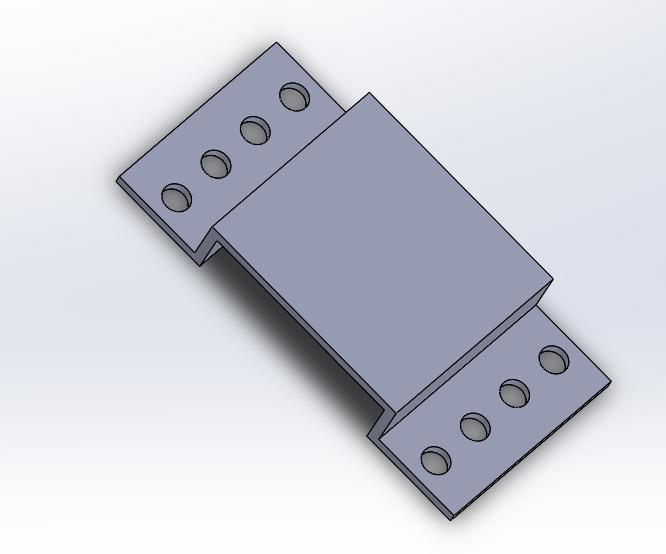 Now we can use that to mirror our part over the right plane to duplicate step 7-10 and have a fully symmetric bracket.