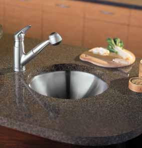 Double-bowl undermount sink / 22359 Monticello Cathedral two-handle kitchen