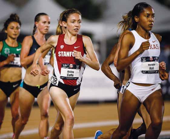 Stanford senior Aisling Cuffe clocked 15:13.15 while finishing fourth in the women s 5,000 meters at the USATF Outdoor Championships last week in Sacramento. Track and field group.