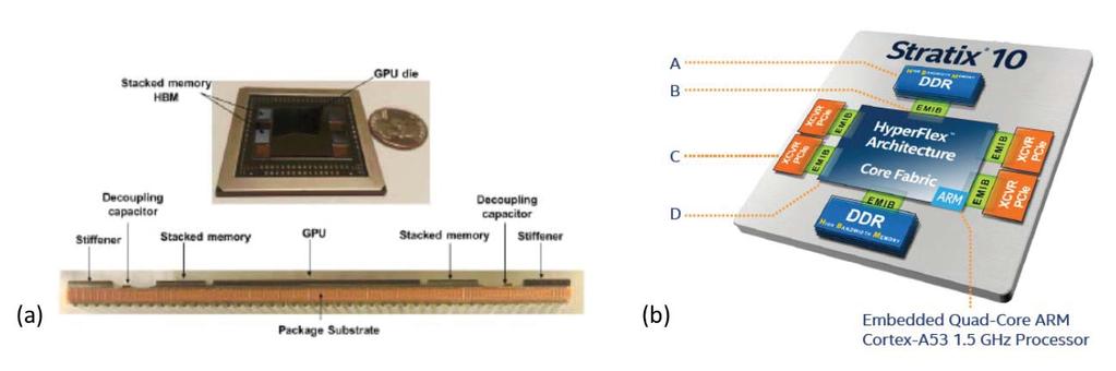Figure 84: Examples of Products Resulting from 2.5D SiP Heterogeneous Integration (a) AMD Radeon Fury and (b) Altera/Intel Stratix 10 13.