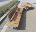 Curved benches have been adjoined to form part-circles and straight benches have been linked to the circles, as well as being used as independent seats.