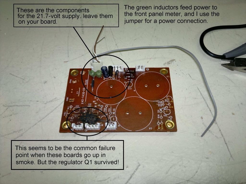 THIS is what your board will look like after it s stripped. Note from the schematic above that the 21.7-volt sub-system is literally stand-alone.