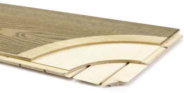 Engineered construction of multilayer floor board entails increased dimensional stability during all lifetime. The density of plywood and oak are the same - 700 kg/m3. Thermal conductivity λ=0.