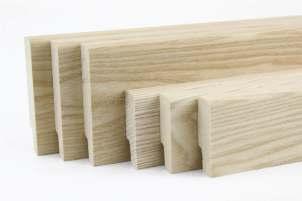 Skirting boards can be finished industrially or manually on site before installation.