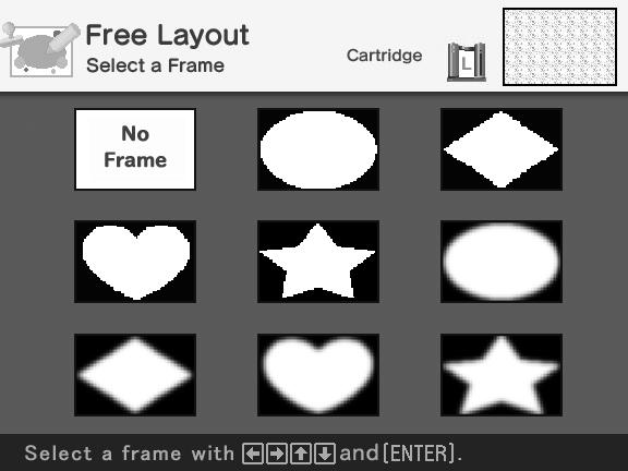 The frame selection window is displayed.