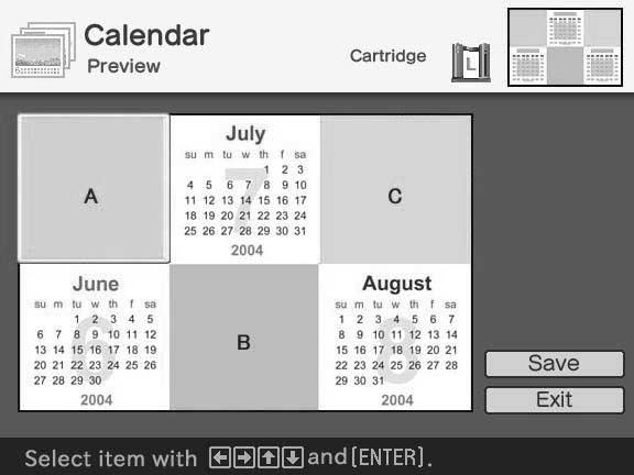 Making a calendar You can add a selected calendar to an image or images to make an original calendar. 1 Display the Creative Print menu (page 43).