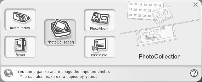 Printing photos from the PictureGear Studio PictureGear Studio allows you to carry out a series of procedures for handling a still image capturing, managing, processing, and outputting.
