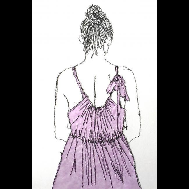 Sarah Michelle Purple Tissue Gathered Dress 30