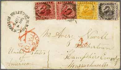 162 221 Corinphila Auction 23 November 2017 View of Albany 6521 6521 2 d. yellow, 4 d. carmine (2) and 6 d. lilac, Crown CC upright, perf.