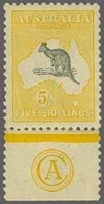 grey & deep yellow, Die II, a fine unused block of four of good colour, centering and large part og. Gi = 1'300. 42b 4* 300 ( 265) 5 s.