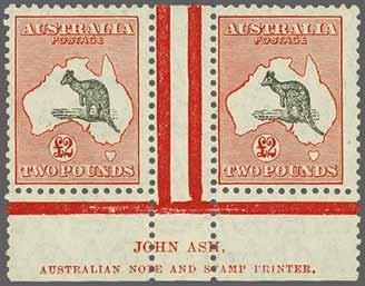 192 221 Corinphila Auction 23 November 2017 John Ash took over as Australian Note and Stamp printer in 1927